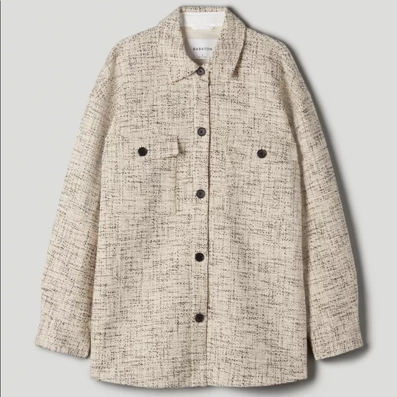 Aritzia Babaton Joan Oversized Shirt Jacket Shacket NWT - Picture 4 of 8